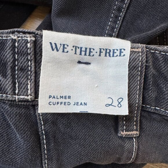 NWT Free People Palmer Cuffed Jeans Mid Rise Washed Black Denim 28 - Picture 5 of 14